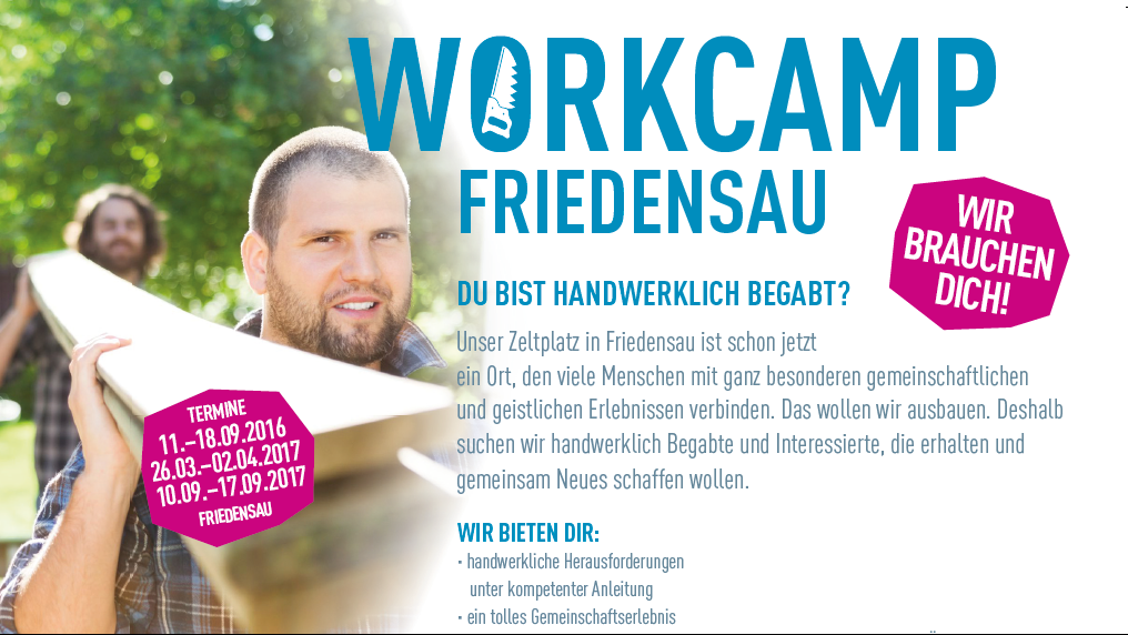 Workcamp Friedensau: Wir brauchen dich vom 11.-18.09.16!