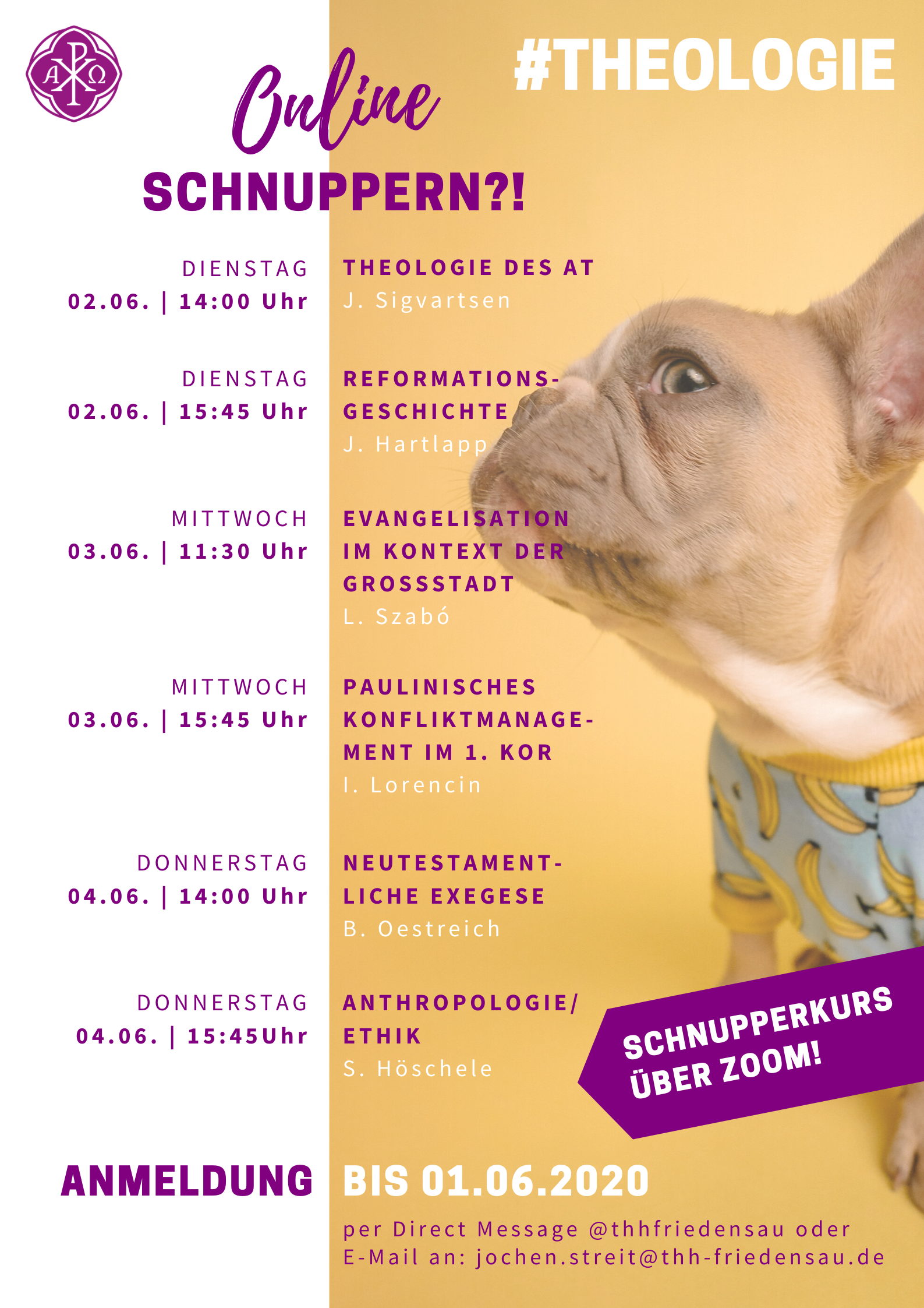 Schnupperwoche über Zoom an der Theologischen Hochschule Friedensau!⁠